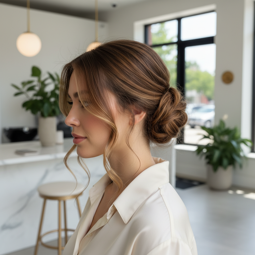 Cabelos Médios - Coque Duplo