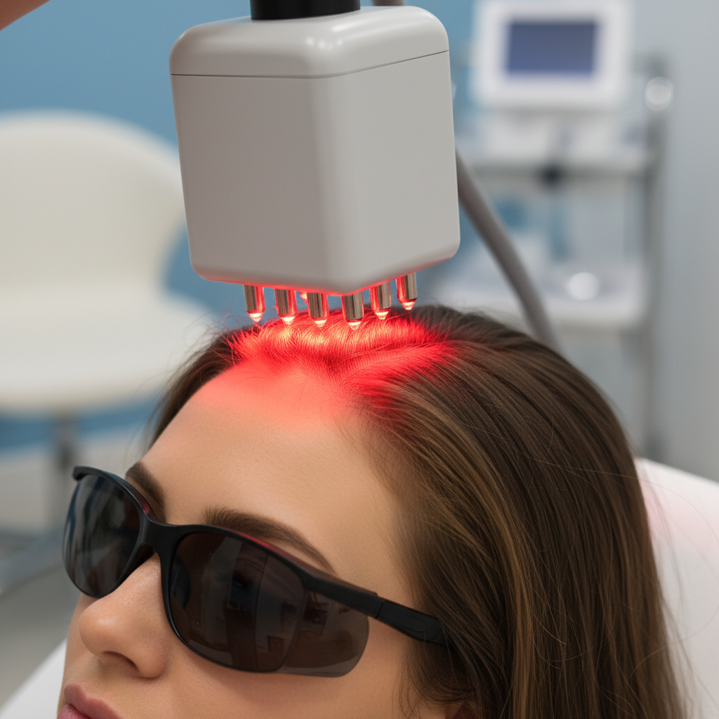 Aplicação de Laser Capilar para tratamento de queda de cabelo